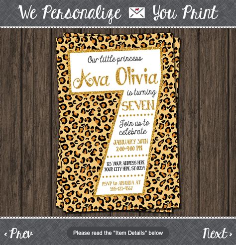 Free Printable Cheetah Birthday Invitations